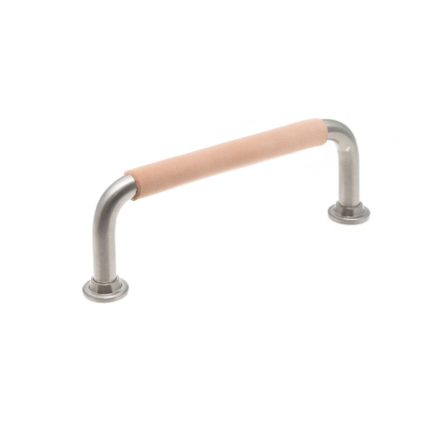 Leather handle 1353 Brushed nickel & Nature
