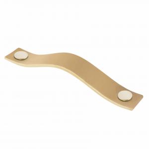Leather handle Natural & Brass