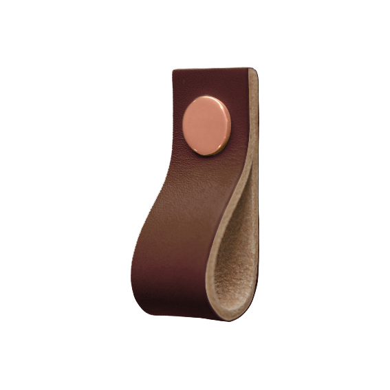 Leather loop Brown & Copper Leather knob