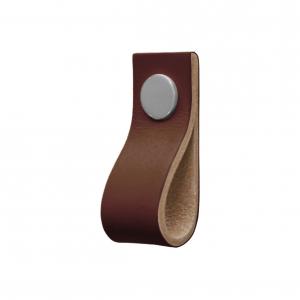 Leather loop Brown & Chrome Leather knob