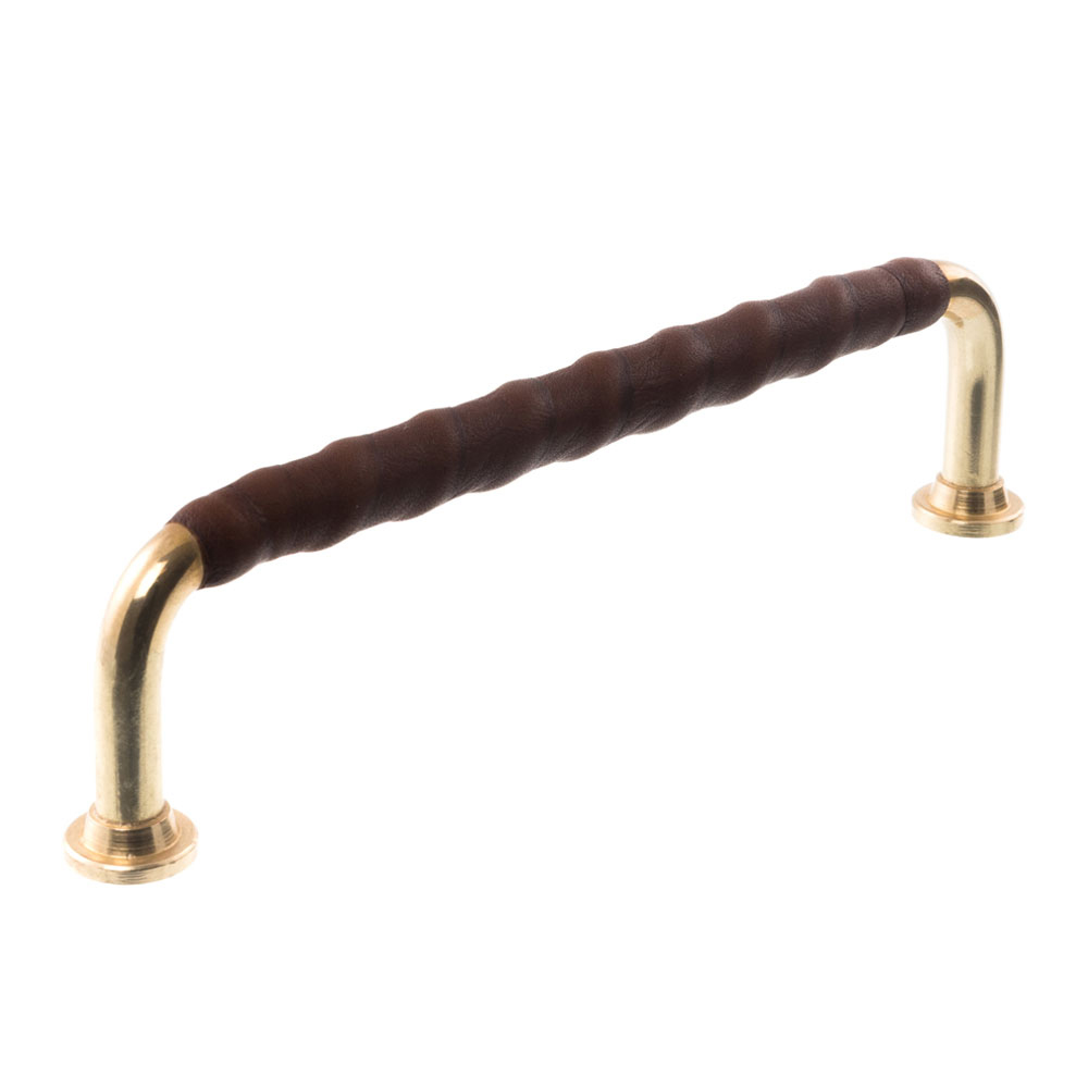 Leather-wrapped handle 1353 Nickel & Brown