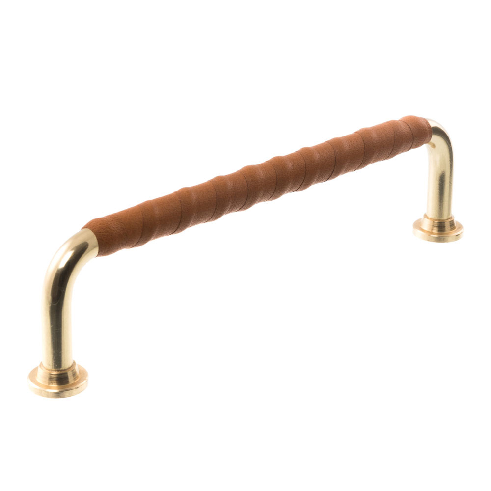 Leather-wrapped handle 1353 Brass & Cognac