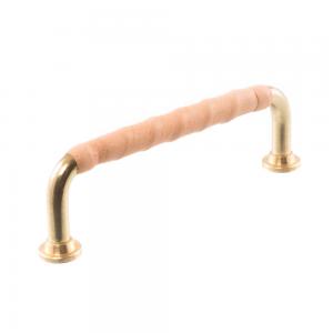 Leather-wrapped handle 1353 Brass & Natural