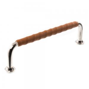 Leather-wrapped handle 1353 Nickel & Cognac