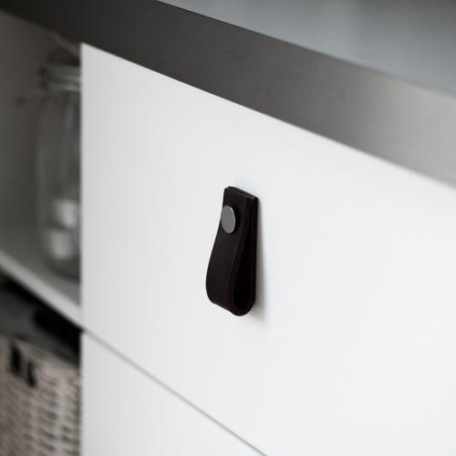 Läderloop Svart & Krom