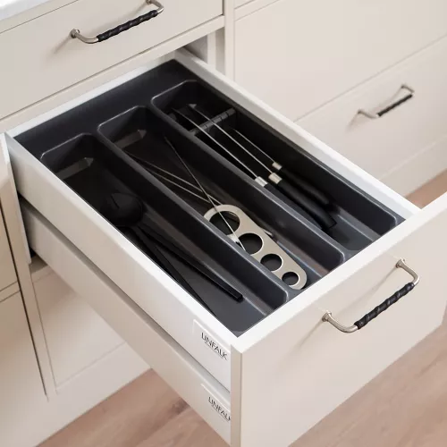 Custom-made cutlery box Dark grey Visio
