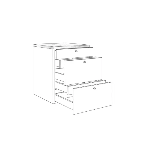 Custom Kitchen Drawers Soft-closing 3 drawers + 2 inner drawers