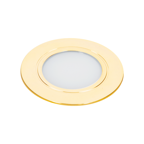 LED dimbar spotlight i mässingsfärgad finish.
