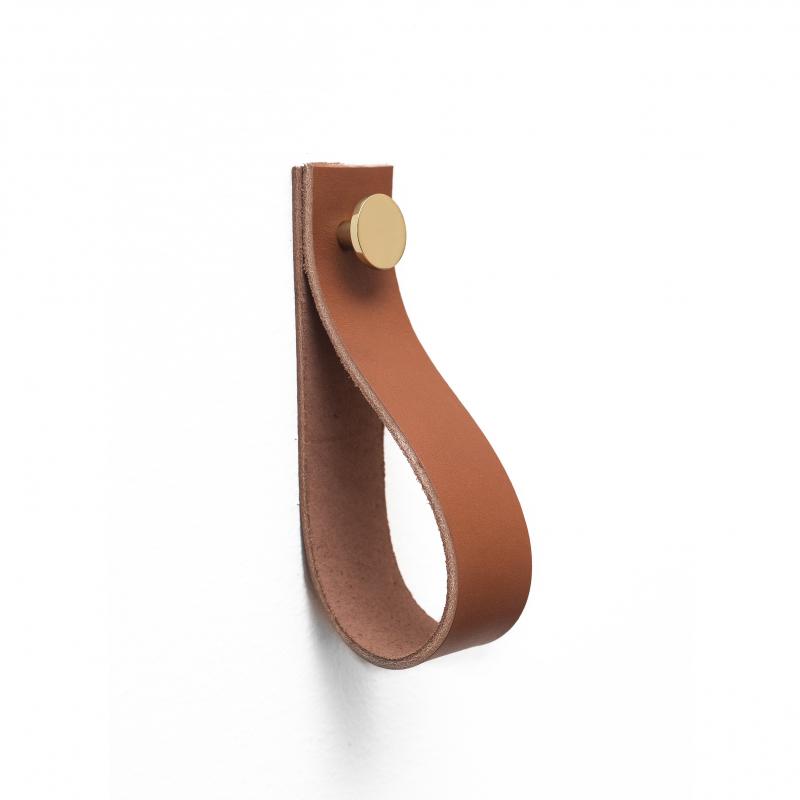 Knagg Loop Lær Cognac & Messing