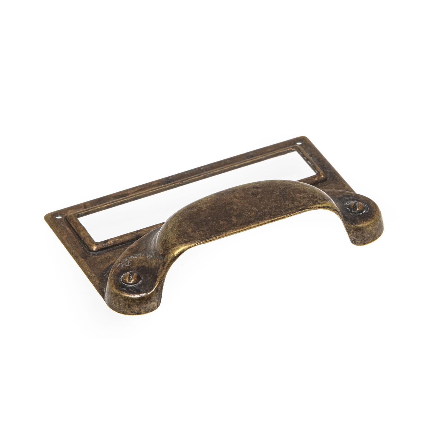 Etiketplade Skålgreb Gammel Antik