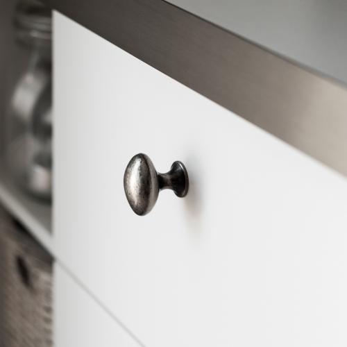 Oval knott Emtefall Svart antikk