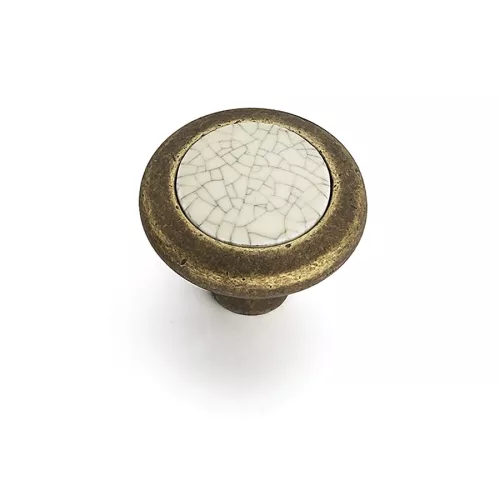 Porselænsknop Rustik & Hvid