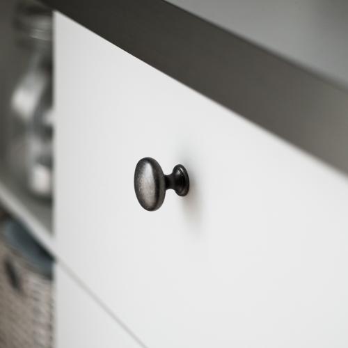 Round kitchen knob 1014 Black antique