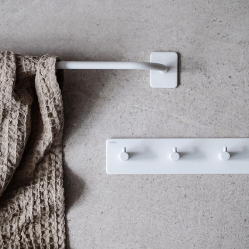 Habo Flair Self-adhesive Towel rail White