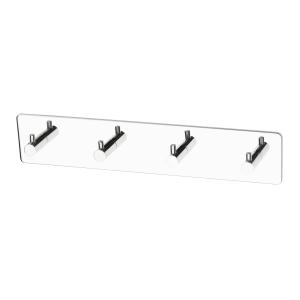 Habo Flair Self-adhesive 4-Hook Shiny Stainless steel