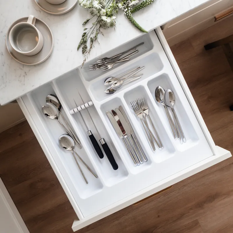 Bestikbakke Visio Hvid – 50 cm dyb