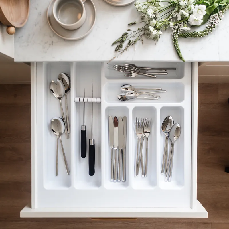 Bestikbakke Visio Hvid – 47 cm dyb