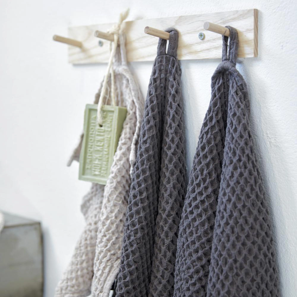 Wooden Hook Rack Hanger Untreated ash wood Habo