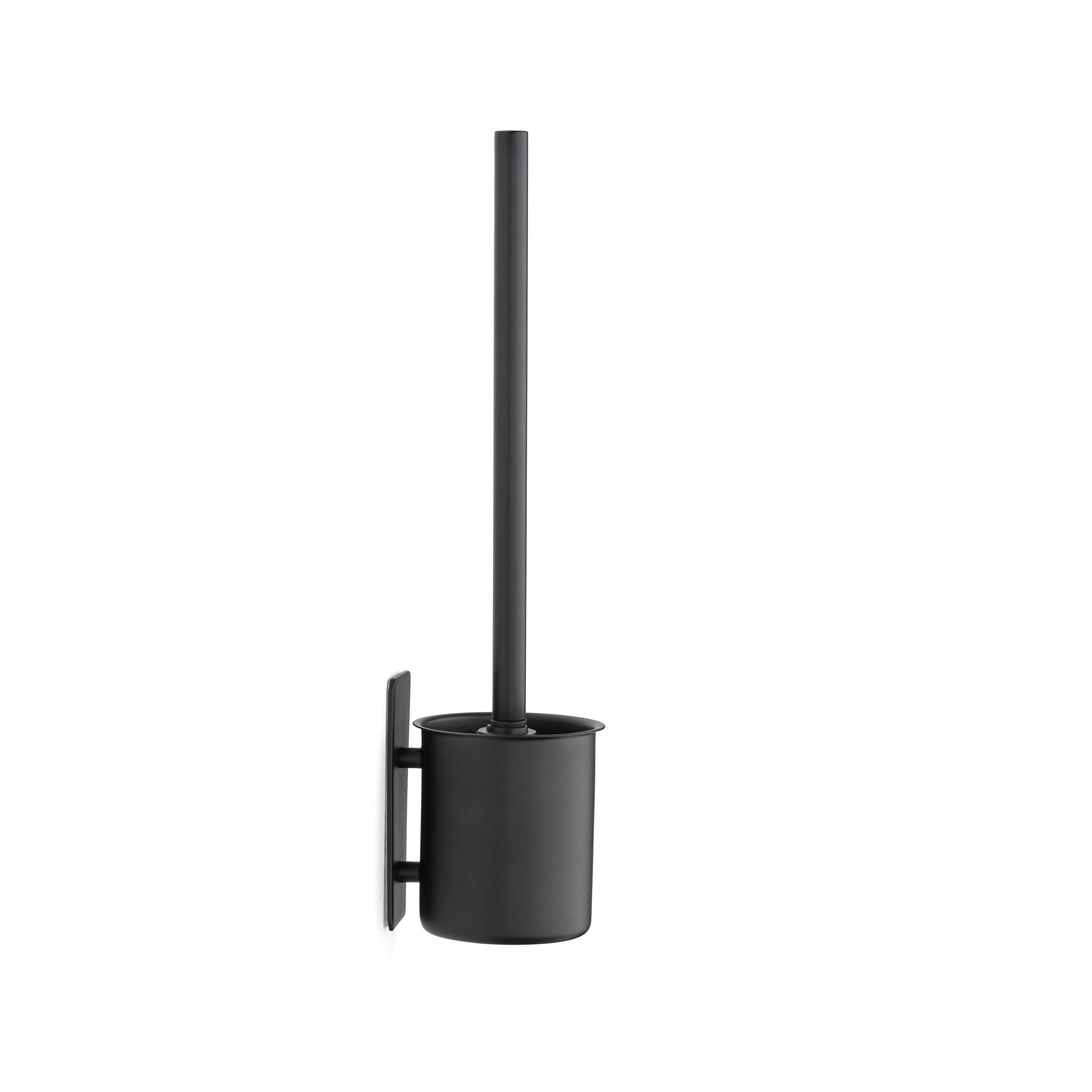 Black toilet brush and shop holder