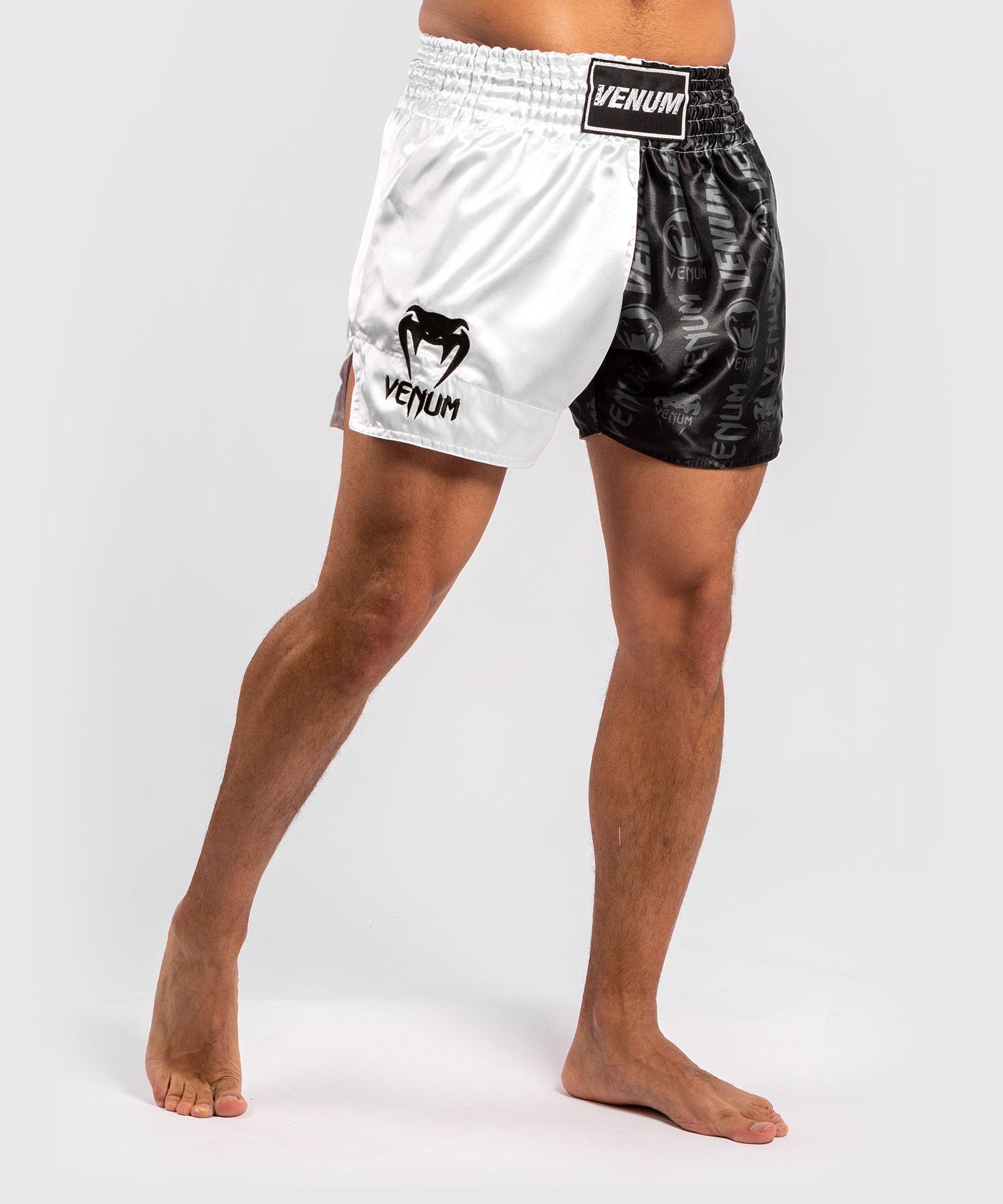 Satin Muay Thai Shorts-White 
