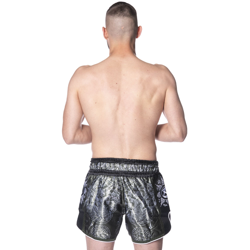 8 Weapons 8 Weapons Muay Thai Short Carbon Yantra Olive Green