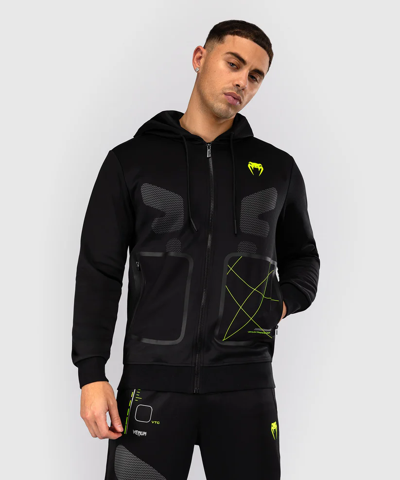VENUM: TRAINING CAMP 4.0 FULL ZIP HOODIE - BLACK/NEON GREEN