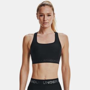 UNDER ARMOUR: WOMEN'S MID CROSSBACK SPORT BH - SVART