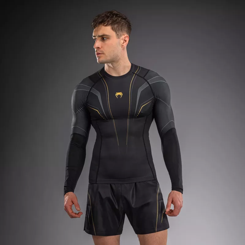 VENUM: STREAMLINE LONG SLEEVE RASHGUARD - BLACK/GOLD