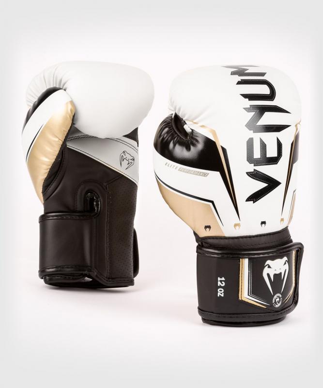 VENUM: ELITE EVO BOXNINGSHANDSKAR - VIT/GULD