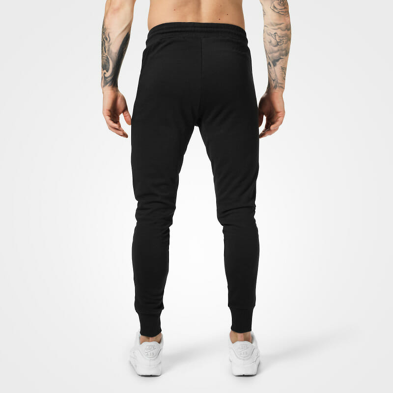 black tapered joggers