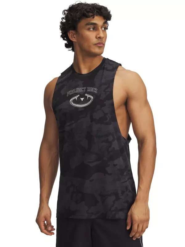 UNDER ARMOUR: PROJECT ROCK CAMO TANK - ANTHRACITE