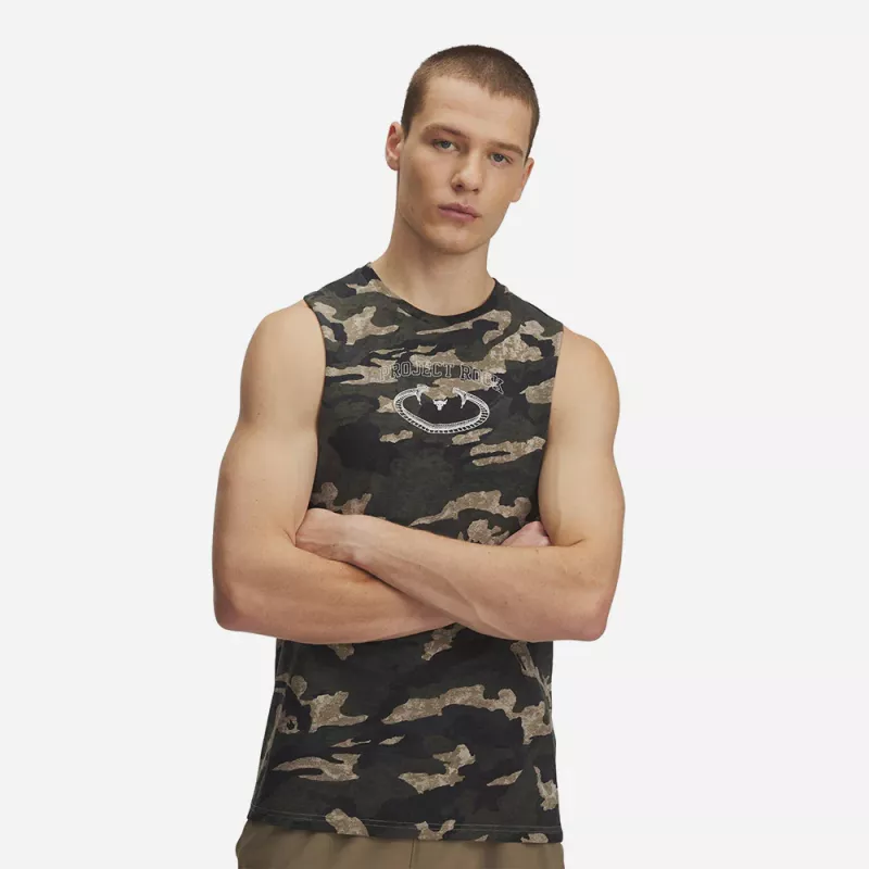 UNDER ARMOUR: PROJECT ROCK CAMO TANK - CITY KHAKI