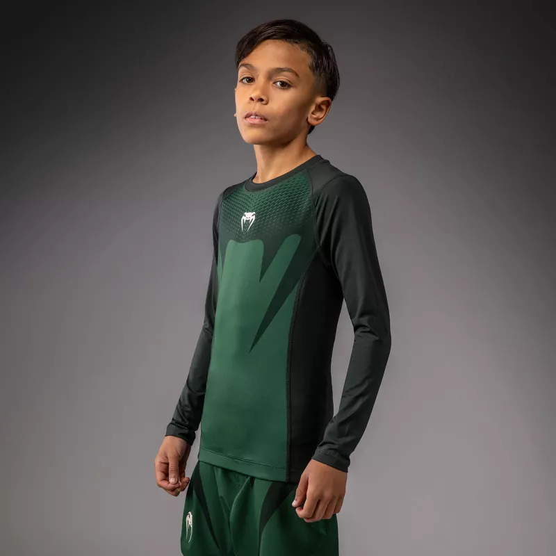VENUM: ATTACK KIDS LONG SLEEVE RASHGUARD - FOREST / OFF / WHITE / GREEN