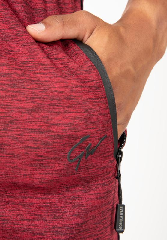 GORILLA WEAR: WENDEN TRACK SHORTS - BURGUNDYRÖD