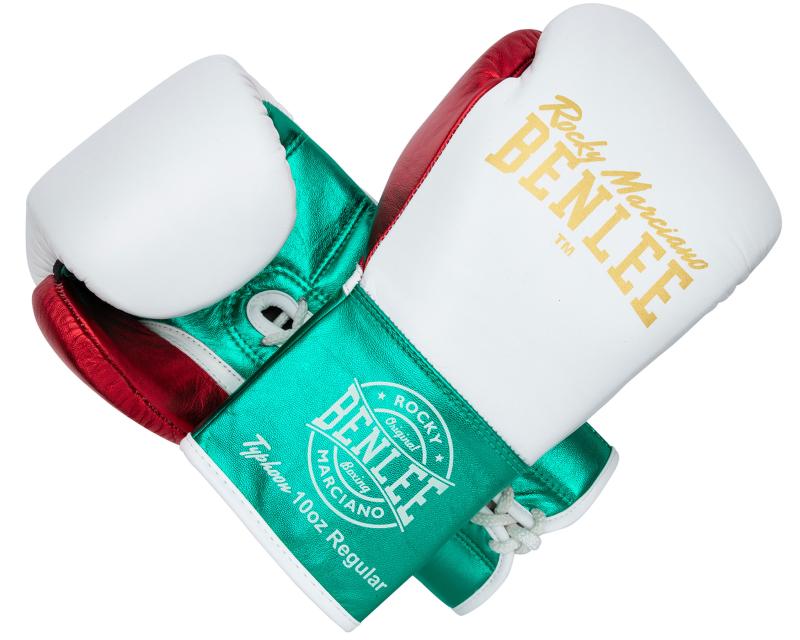 BENLEE: CONTEST LÄDER TYPHOON BOXNINGSHANDSKAR 10oz - VIT/GRÖN