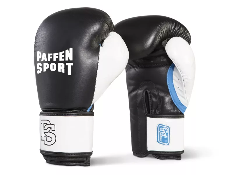 PAFFEN SPORT: BOXNINGSHANDSKAR GEL I SKINN - SVART/VIT