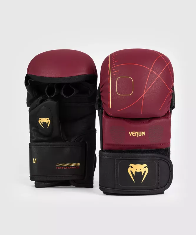 VENUM: TACTICAL XT MMA SPARRING HANDSKAR - SVART/VINRÖD/GULD