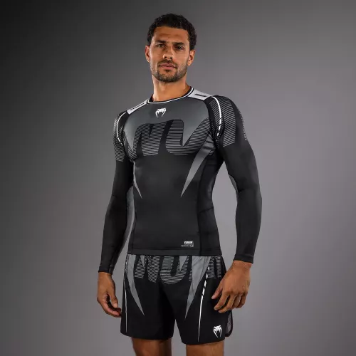 VENUM: ADRENALINE LONG SLEEVE RASHGUARD - BLACK / SILVER GREY