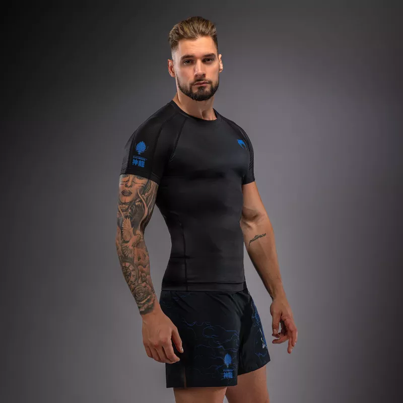 VENUM: THUNDER DRAGON SHORT SLEEVES RASHGUARD - BLACK/ROYAL BLUE