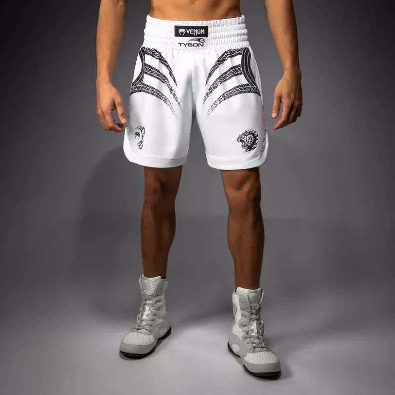 VENUM: X MIKE TYSON TIGER BOXING SHORTS - WHITE/BLACK