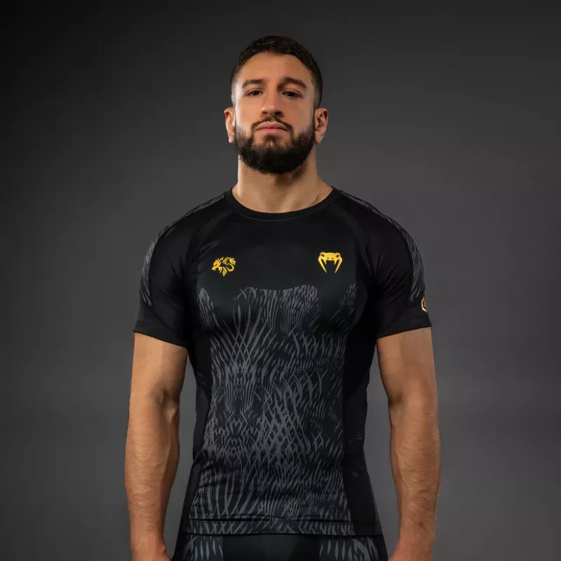 VENUM: X CHIMAEV SHORT SLEEVE RASHGUARDS - BLACK / GREY