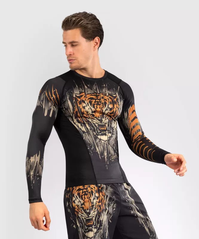 VENUM: TIGER LÅNGÄRMAD RASHGUARD -SVART/NEON ORANGE