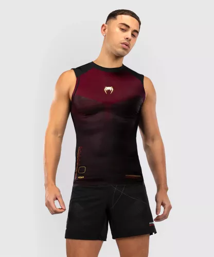 VENUM: TACTICAL XT SLEEVELESS RASHGUARD - BLACK/BURGUNDY/GOLD