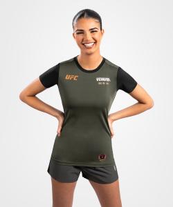 VENUM: UFC ADRENALINE FIGHT WEEK WOMEN'S DRY TECH T-SHIRT - KHAKI/BRONS
