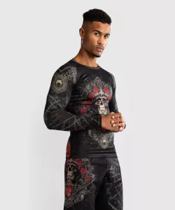 VENUM: SANTA MUERTE 5.0 MEN'S LONG SLEEVE RASHGUARD - DEEP BLACK/GOLD