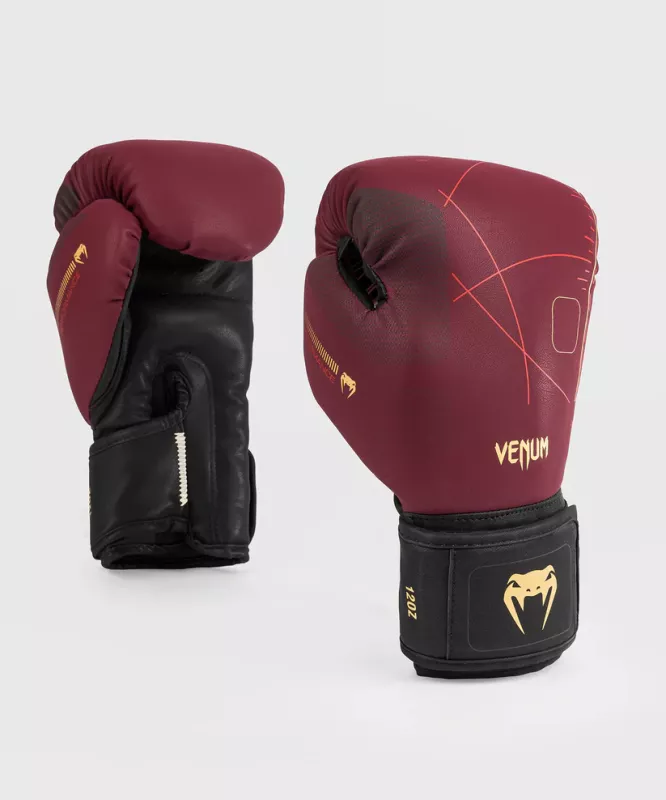 VENUM: TACTICAL XT BOXING GLOVES - BLACK/BURGUNDY/GOLD