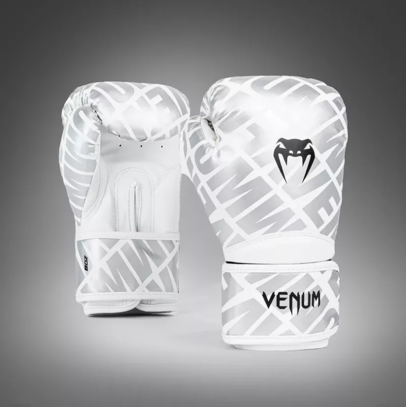 VENUM: CONTENDER 1.5 XT KIDS BOXING GLOVS - WHITE / SILVER