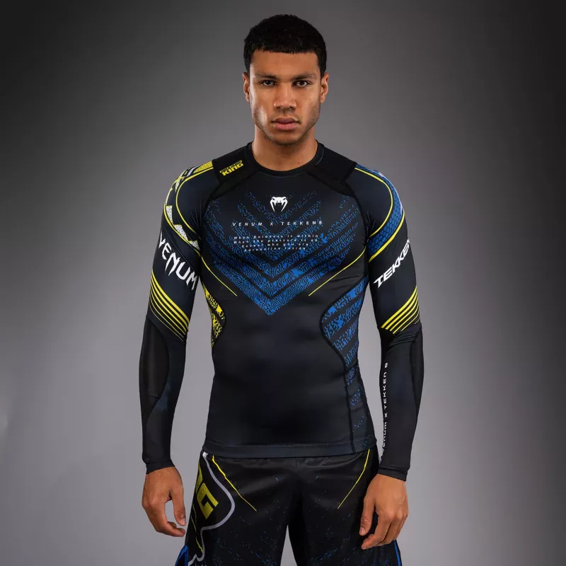 VENUM: X TEKKEN 8 LONG SLEEVE RASHGUARD - KING - BLACK/YELLOW