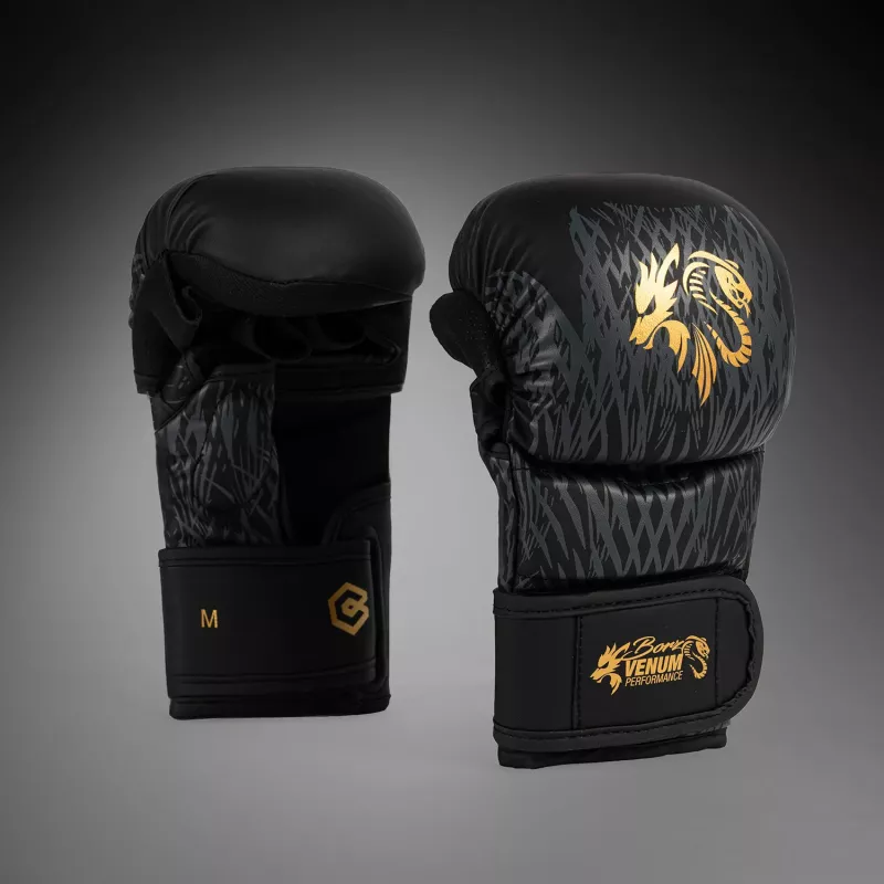 VENUM: X CHIMAEV SPARRING GLOVES - BLACK / GOLD