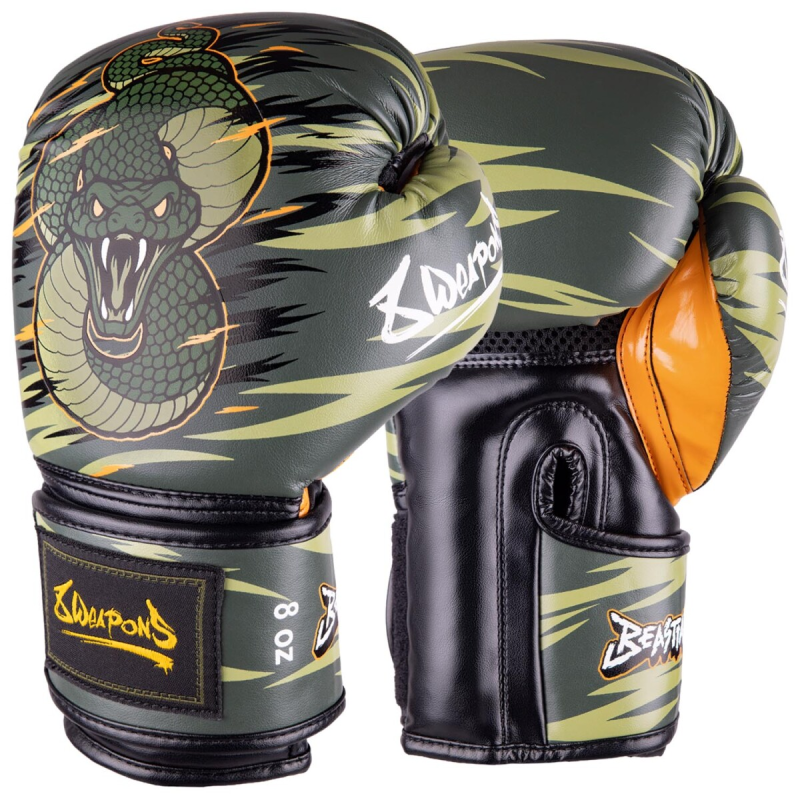 8 WEAPONS: KIDS BEASTIAL VIPER BOXING GLOVES - KHAKI